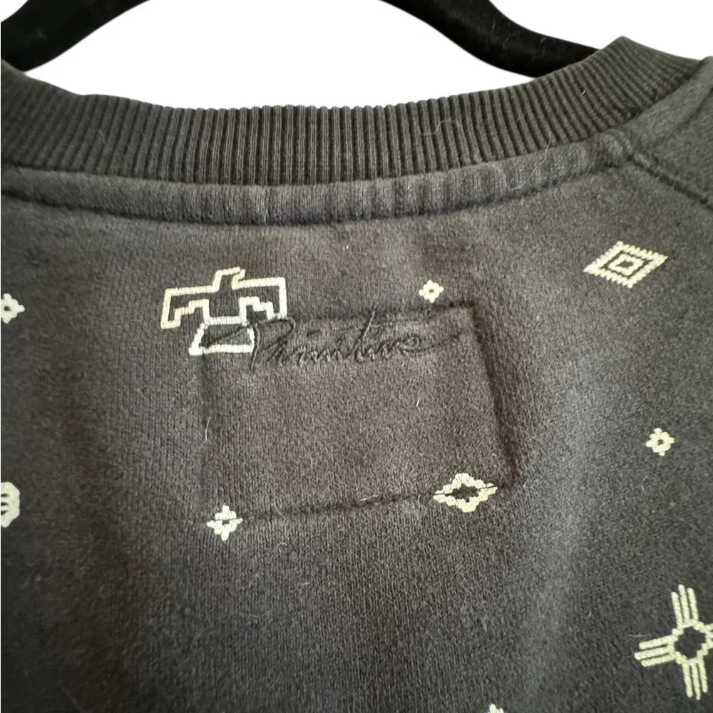 Primitive Black Sweatshirt with White Embroidered Motifs